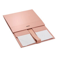 Pink callapsible paper box with ribbon closure - Image 2